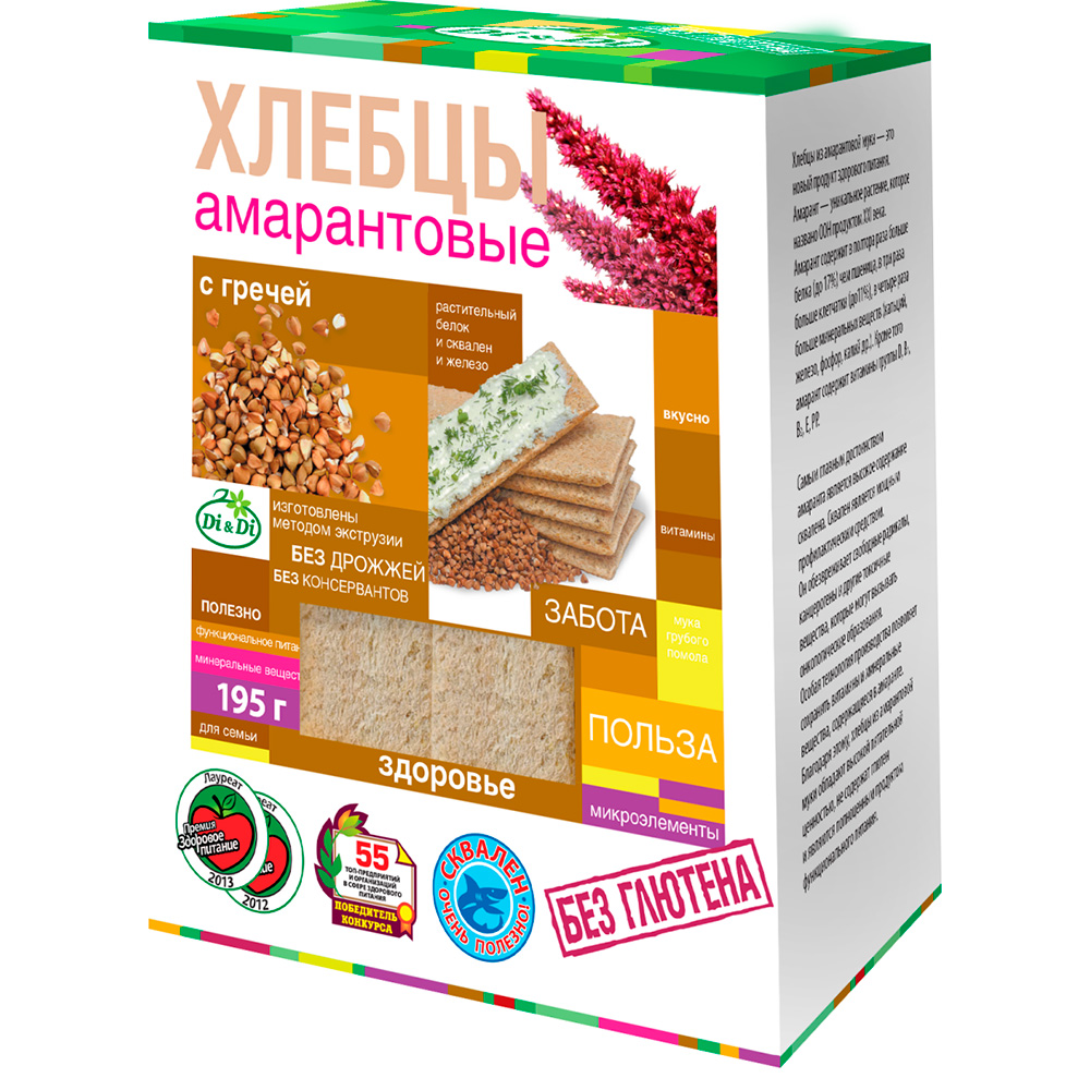 Хлебцы амарантовые с гречей | 195 г | Di & Di
