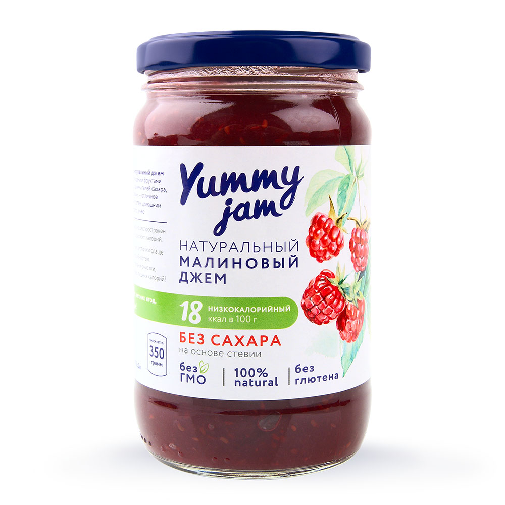 Джем низкокалорийный малиновый | 350 г | Yummy Foods