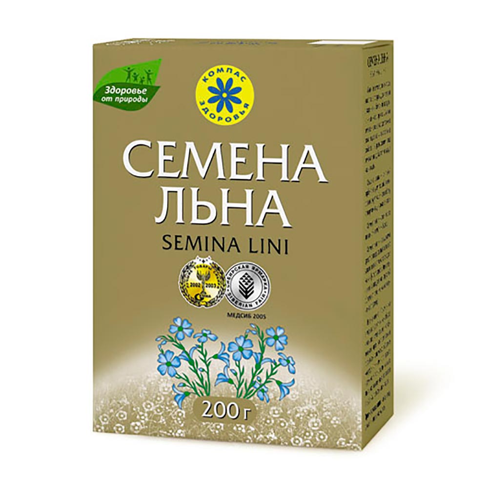 Семена льна | 200 г | Компас Здоровья