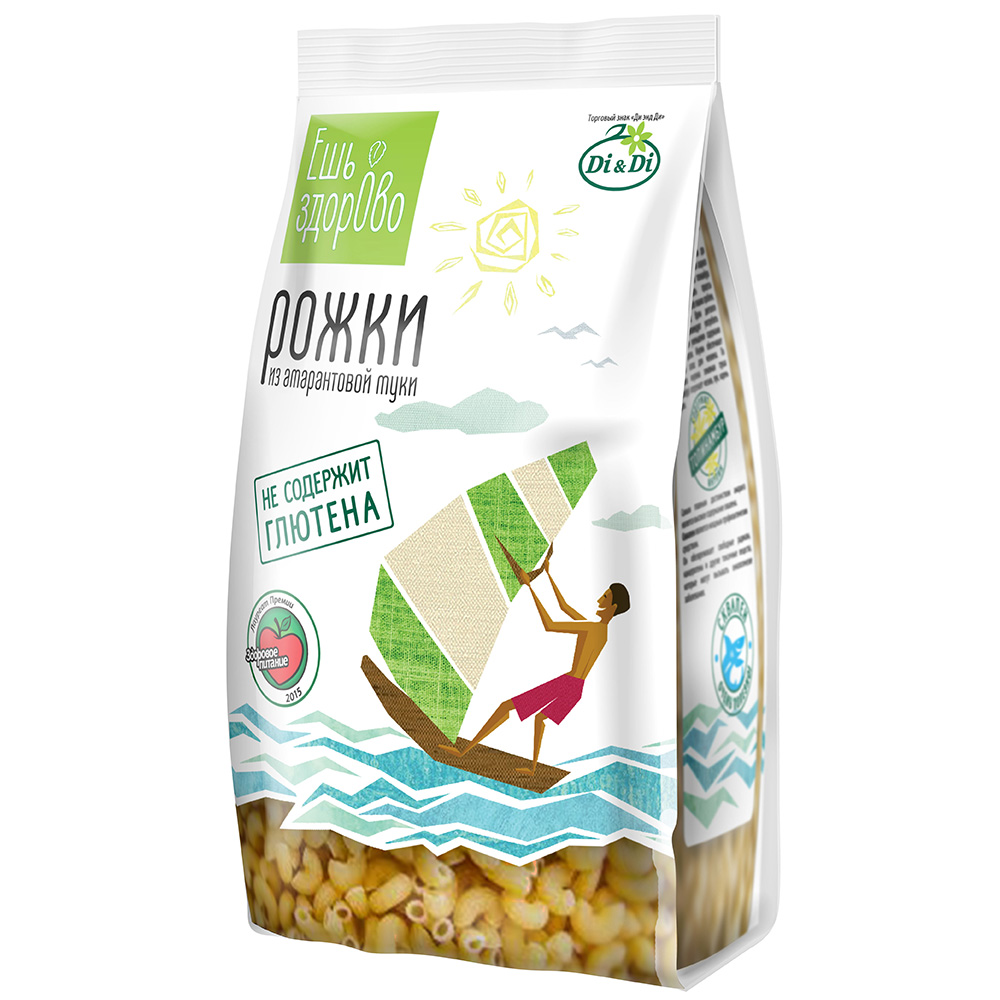 Макароны амарантовые Рожки | 250 г | Ешь Здорово