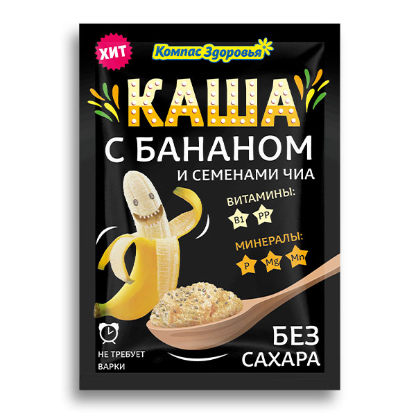Каша овсяная с бананом | 30 г | Компас Здоровья