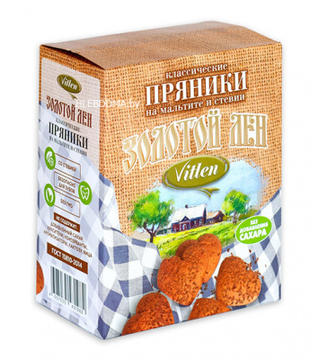 Пряники Vitlen классические на мальте и стевии | 200 г | Клинский