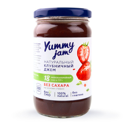 Джем низкокалорийный клубничный | 350 г | Yummy Foods