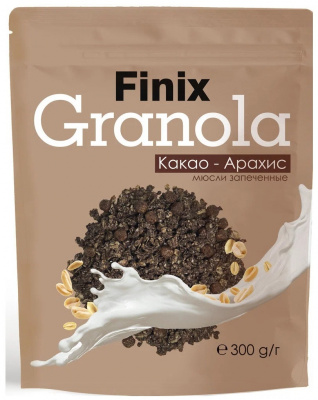 Мюсли Finix Granola запеченные с арахисом и какао | 300г | Фруктовая энергия