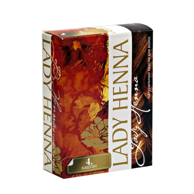 Краска травяная для волос Каштан | 60 г | Леди Хенна