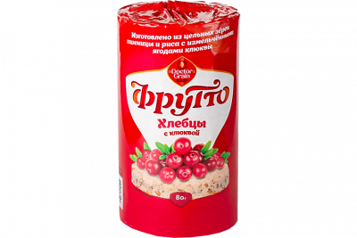 Хлебцы Фрутто с клюквой | 80 г | Doctor Grain