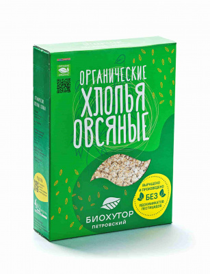 Овес хлопья | 400 г | Био-Хутор Петровский