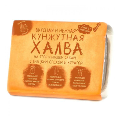 Халва кунжутная с грецким орехом и курагой | 290 г | Сокровища сезама