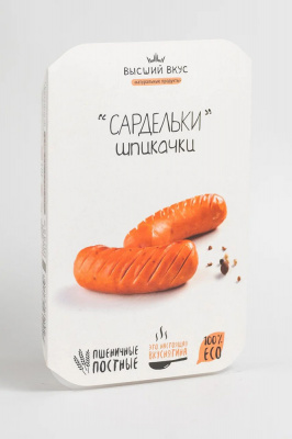Сардельки вегетарианские пшеничные Шпикачки постные | 400 г | Высший Вкус