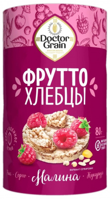 Хлебцы безглютеновые Фрутто с малиной | 80 г | Doctor Grain