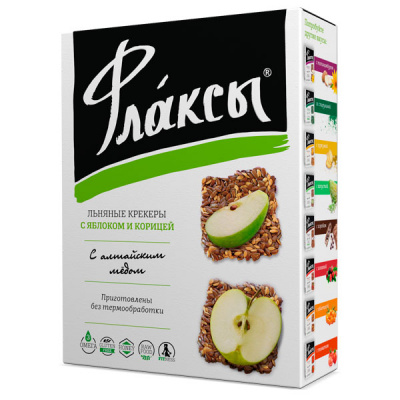 Флаксы с Яблоком и корицей | 120 г | Компас Здоровья
