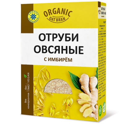 Отруби овсянные с имбирем | 200 г | Компас Здоровья