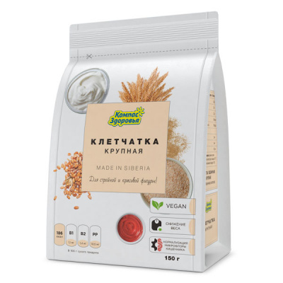 Клетчатка пшеничная крупная | 150 г | Компас Здоровья